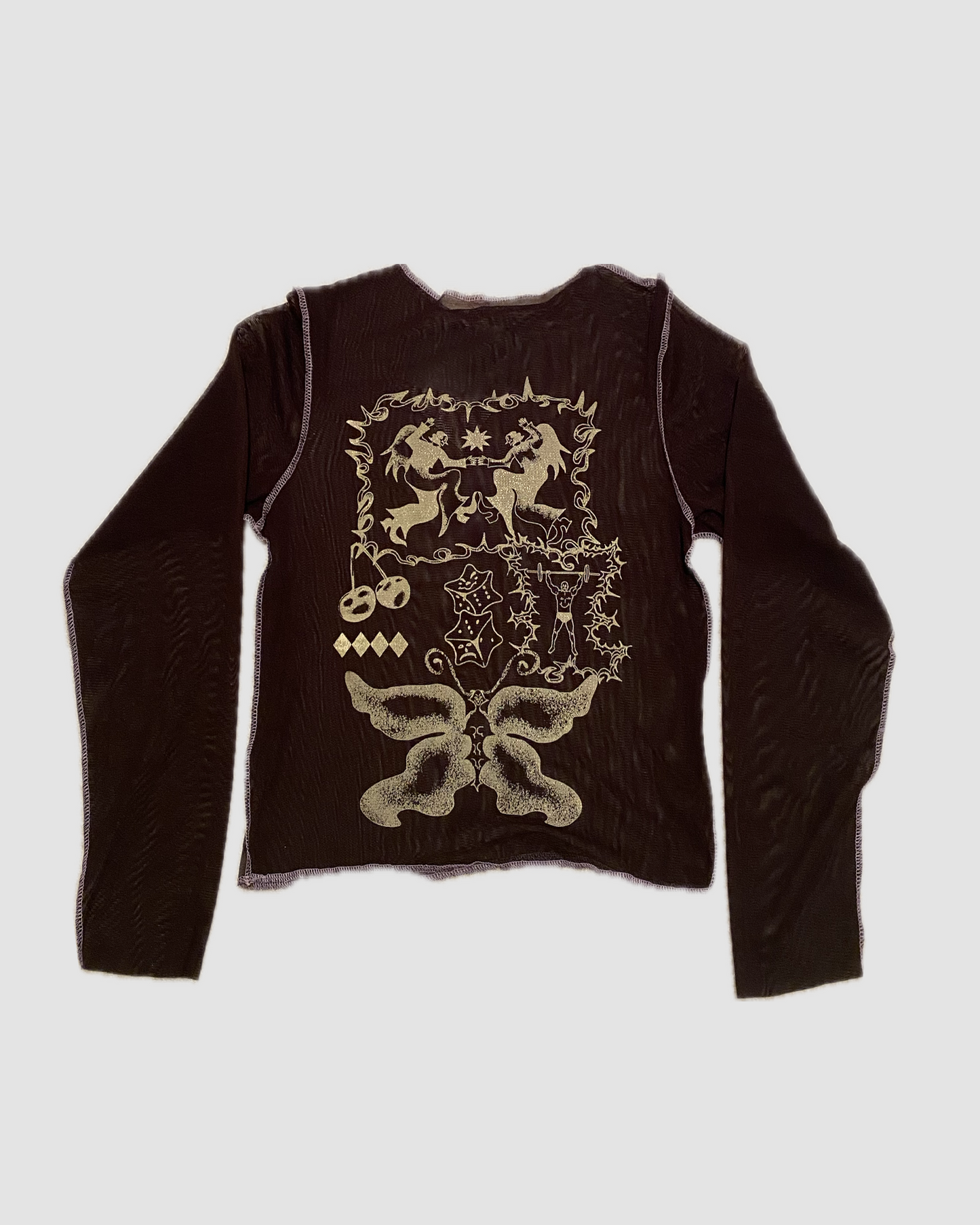 Mesh Long Sleeve (Brown)